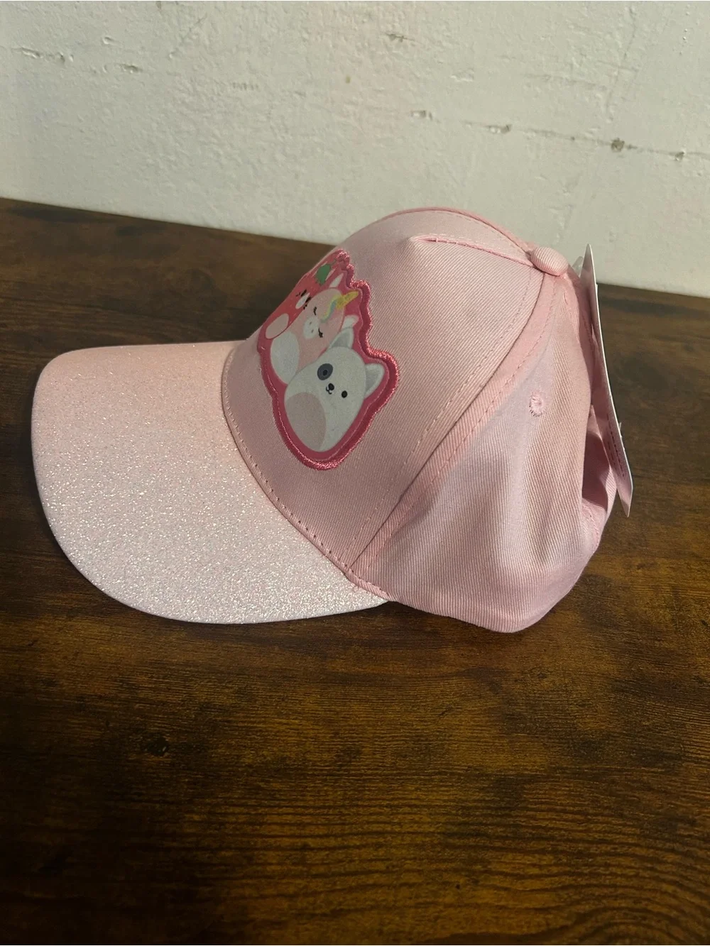 Squishmallows Pink Glitter Brim Kids Baseball Cap Hat Scarlet Sofia Cassy OS